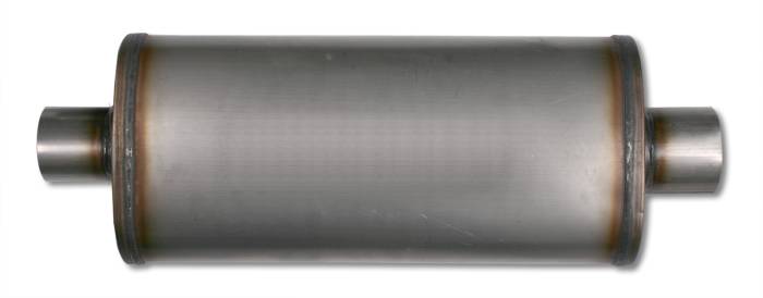 Diamond Eye Performance - Diesel Muffler 28 Inch Oval 3.5 Inch Center Inlet/Outlet Stainless Performance Perforated Diamond Eye