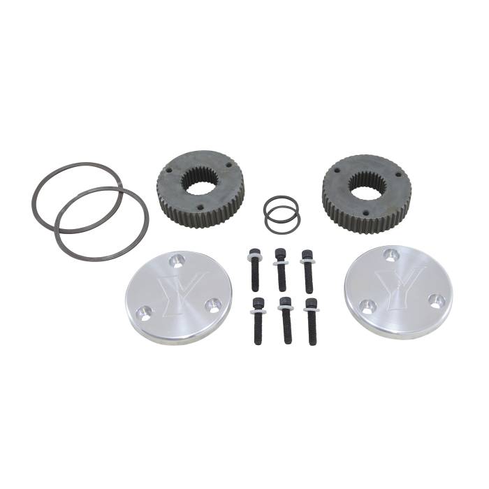 Yukon Gear & Axle - Yukon Gear Hardcore Drive Flange Kit For Dana 44, 30 Spline Outer Stubs, Engraved Caps YHC50001