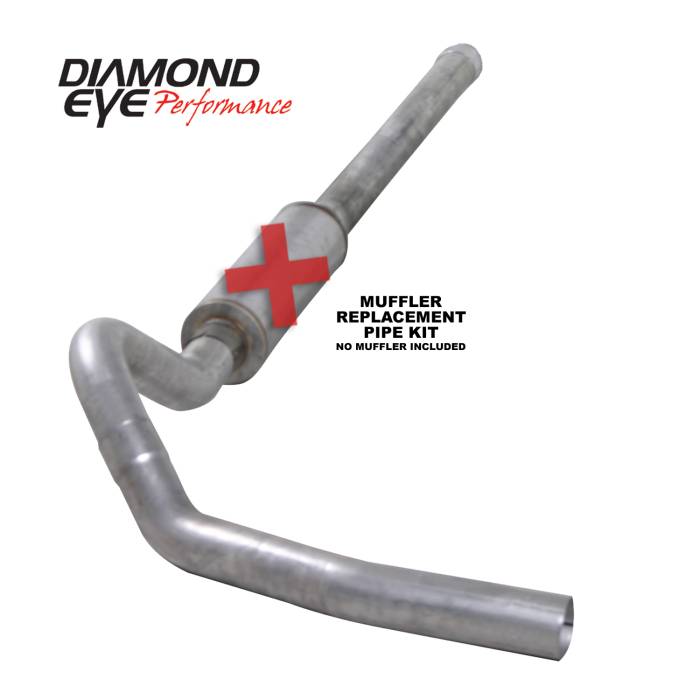 Diamond Eye Performance - Cat Back Exhaust For 06-07.5 Silverado/Sierra 2500/3500 4 inch Single Pass No Muffler Aluminized Diamond Eye