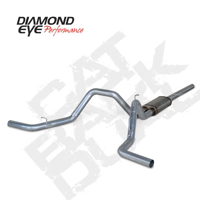 Diamond Eye Performance - Dual Exhaust Split Rear For 98.5-02 Dodge RAM 2500/3500 5.9L 3.5 Inch Black Coated Kit Diamond Eye