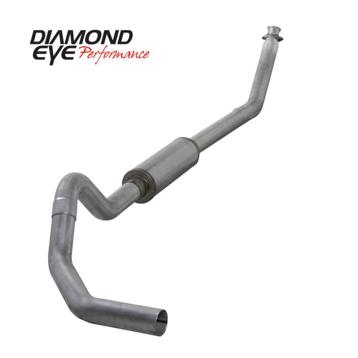 Diamond Eye Performance - Turbo Back Exhaust 94-02RAM 2500/3500 4 Inch Single In/ Single Out Pass With Muffler Aluminized Diamond Eye