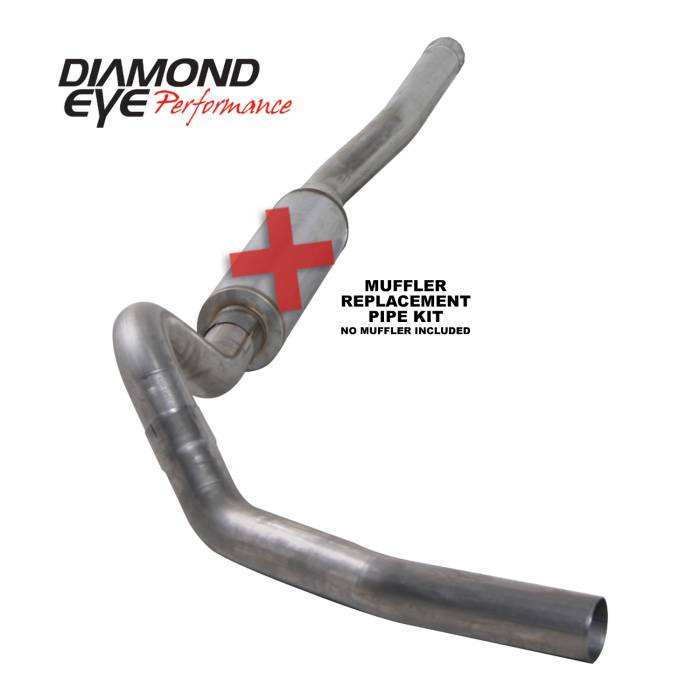 Diamond Eye Performance - Cat Back Exhaust For 06-07.5 Silverado/Sierra 2500/3500 4 inch Single Pass No Muffler Stainless Diamond Eye