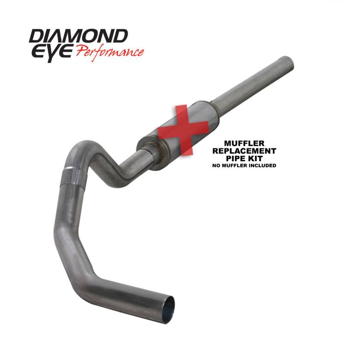 Diamond Eye Performance - Cat Back Exhaust For 04.5-07.5 Dodge RAM 2500/3500 5.9L Cummins 4 InchPassExit No Muffler Stainless Diamond Eye