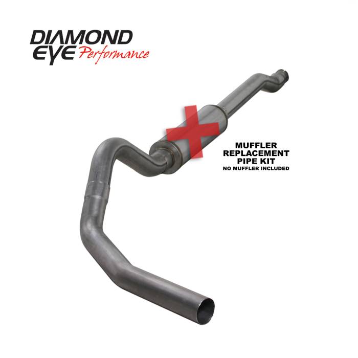 Diamond Eye Performance - Cat Back Exhaust For 03-07 Ford F250/F350 Superduty 6.0L 4 inch Single Side No Muffler Stainless Diamond Eye