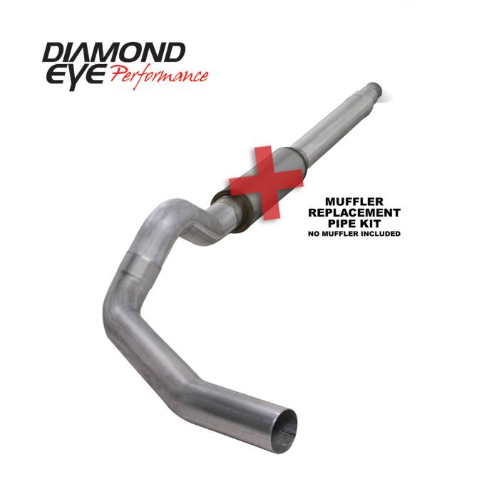 Diamond Eye Performance - Cat Back Exhaust For 94-97.5 Ford F250/F350 Superduty 7.3L 5 Inch Single Pass No Muffler Aluminum Diamond Eye