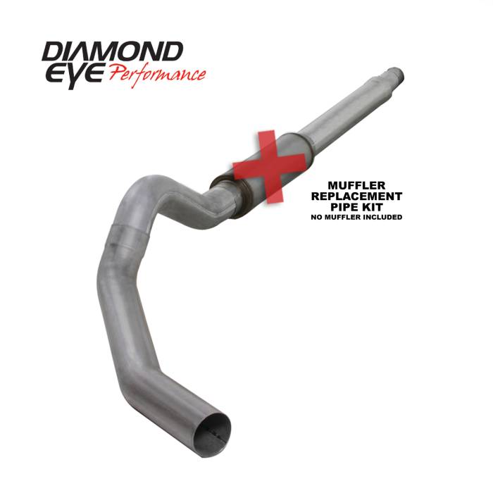 Diamond Eye Performance - Cat Back Exhaust For 03-07 Ford F250/F350 Superduty 6.0L 5 Inch No Muffler Single Pass Aluminized Diamond Eye