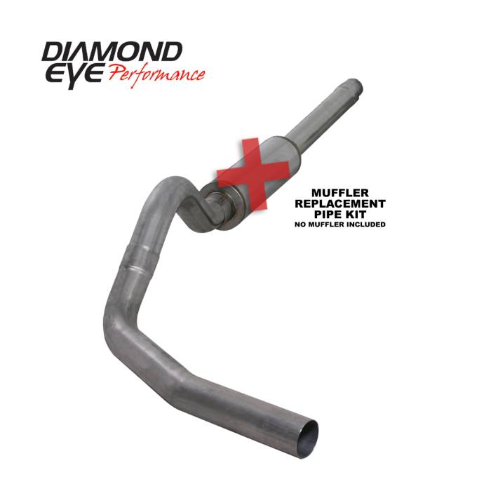 Diamond Eye Performance - Cat Back Exhaust For 94-97.5 Ford F250/F350 Superduty 7.3L 4 inch Single Pass No Muffler Stainless Diamond Eye