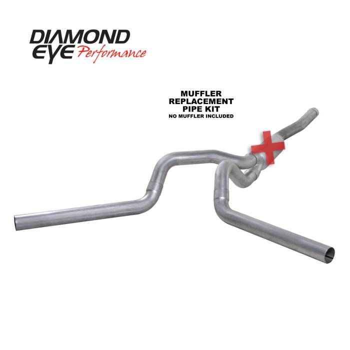 Diamond Eye Performance - Cat Back Exhaust 06-07.5 Silverado/Sierra 2500/3500 4 In. Split Rear/Side No Muffler Aluminized Diamond Eye