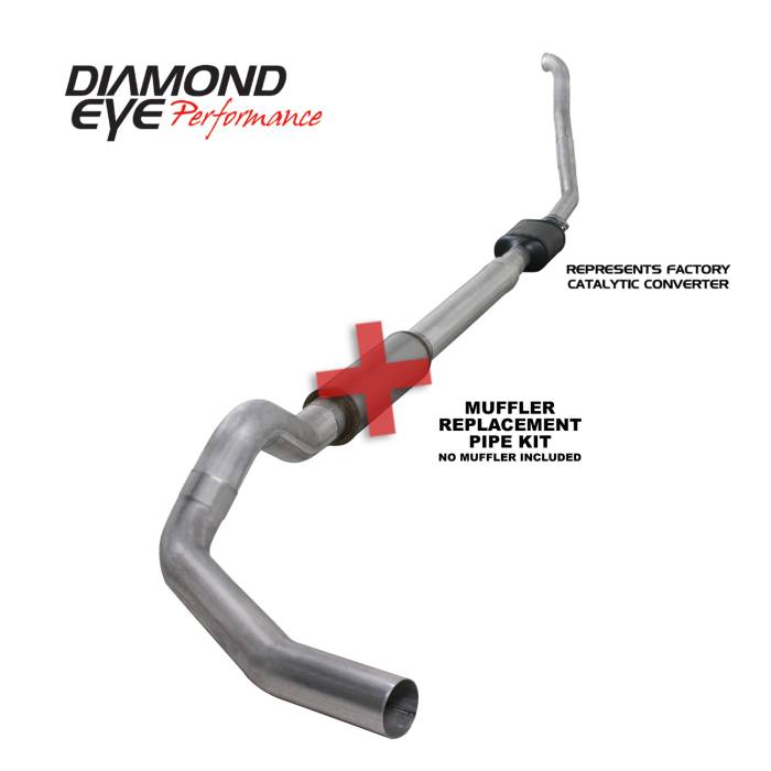 Diamond Eye Performance - Turbo Back Exhaust For 94-97.5 Ford F250/F350 Superduty 7.3L 5 Inch No Muffler Single Pass Aluminum Diamond Eye