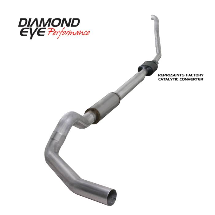 Diamond Eye Performance - Turbo Back Exhaust 94-97.5 Ford F250/F350 Superduty 5 Inch With Muffler Single/Dual Pass Aluminum Diamond Eye