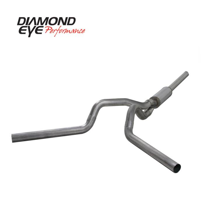 Diamond Eye Performance - Cat Back Exhaust Single In/Dual Out For 04.5-07.5 Dodge RAM 2500/3500 4 inch With Muffler Stainless Diamond Eye