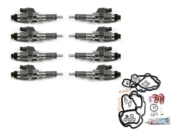 Merchant Automotive - New MA Fuel Injectors, LB7, 2001-2004, Duramax, 8 pack, with Basic Install Kit