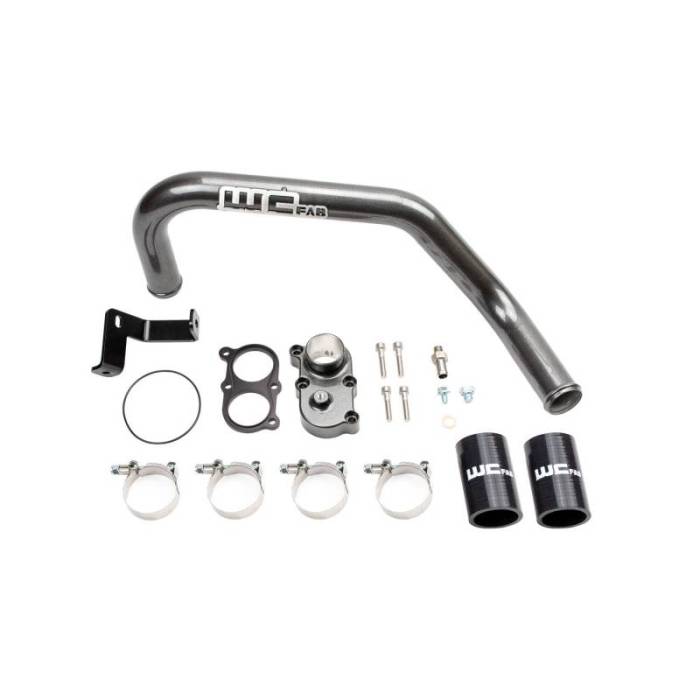 Wehrli Custom Fab - 2006-2010 LBZ/LMM Duramax Top Outlet Billet Thermostat Housing and Upper Coolant Pipe Kit for DUAL CP3
