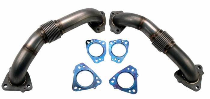 Wehrli Custom Fab - 2017-2022 L5P Duramax 2" Stainless Up Pipe Kit for OEM Manifolds w/ Gaskets