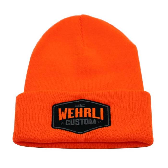 Wehrli Custom Fab - Beanie Hat Orange - Badge