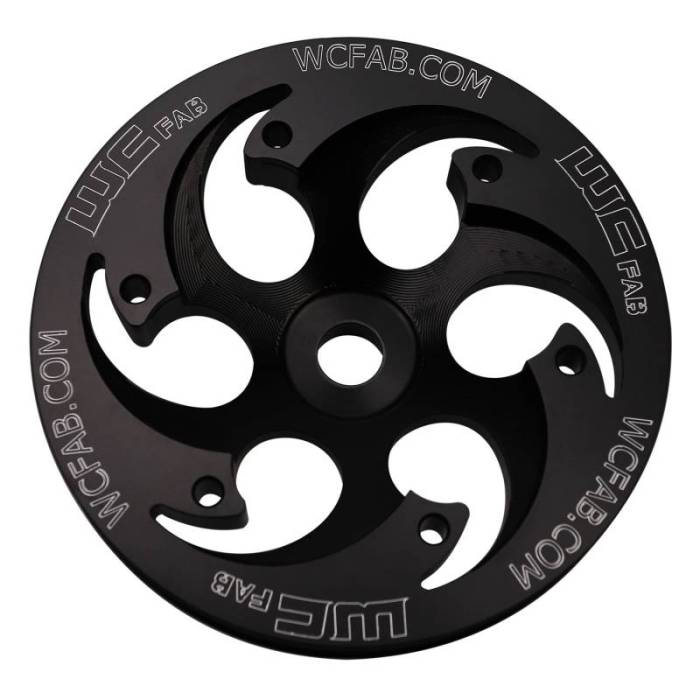 Wehrli Custom Fab - 2001-2016 Duramax Twin CP3 Pulley Deep Offset Black Anodized Finish