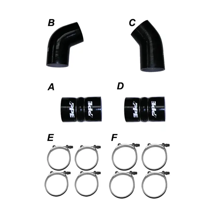 PPE Diesel - LLY 04.5-05 Silicone And Clamp Kit Black PPE Diesel