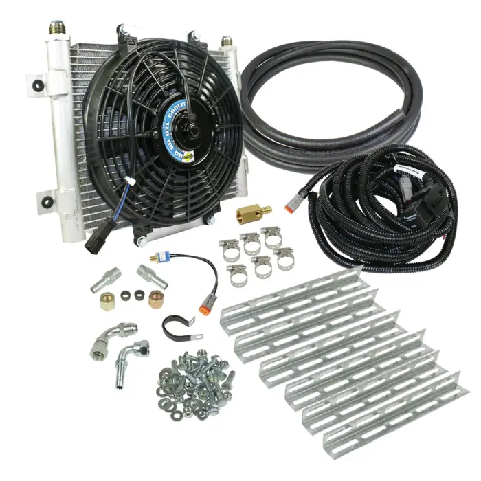 BD Diesel - BD Diesel BD Xtrude Transmission Cooler with Fan - Complete Kit 1/2in Lines 1030606-1/2