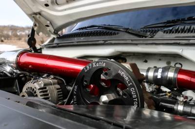 Wehrli Custom Fab - 2001-2004 LB7 Duramax AC Location Twin CP3 Kit with Black Pulley