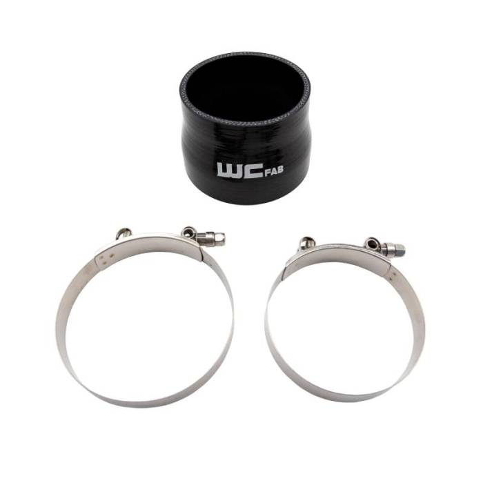 Wehrli Custom Fab - 3.5" x 4" ID Straight Reducer x 3" Long Silicone Boot and Clamp Kit