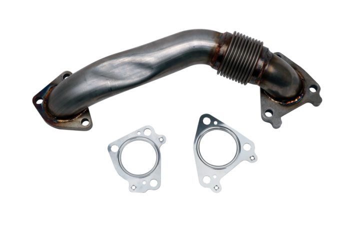 Wehrli Custom Fab - 2001-2004 LB7 Duramax 2" Stainless Passenger Side Up Pipe w/ Gaskets (Single Turbo)