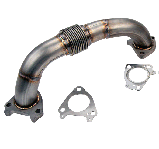 Wehrli Custom Fab - 2001-2016 Duramax 2" Stainless Driver Side Up Pipe w/ Gaskets (Single or Twin Turbo)