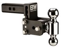 Towing - Trailer Accessories - B&W Hitches - B&W Hitches B&W Tow And Stow Dual Ball 2" Adj Ball Mount 3" Drop/3-1/2" Rise, Black TS10035B