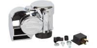 HornBlasters Dual-Tone Motorcycle Horn - Chrome EH-CYCLEC