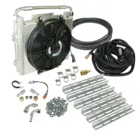 BD Diesel BD Xtrude Transmission Cooler with Fan - Double Stacked Complete Kit 1/2in Lines 1030606-DS-12
